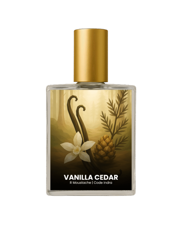 Rochas Moustache inspired perfume India – Vanilla Cedar by Code Indra